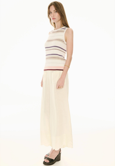 POL : Fey Ribbed Tank - Ivory Multi
