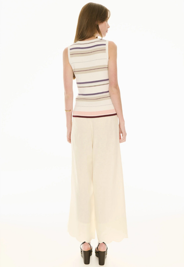 POL : Fey Ribbed Tank - Ivory Multi