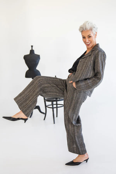 Eva's Sunday : Bowie Pant - Raven Stripe
