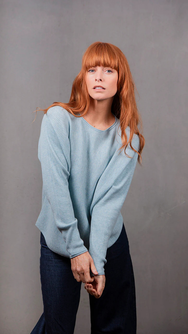 Bridge & Lord : Dolman Rib Pullover - Aquamarine