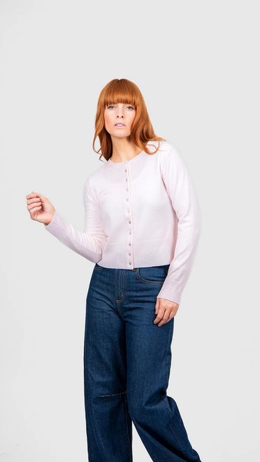 Bridge & Lord : Marnie Cropped Cardigan - Pale Pink