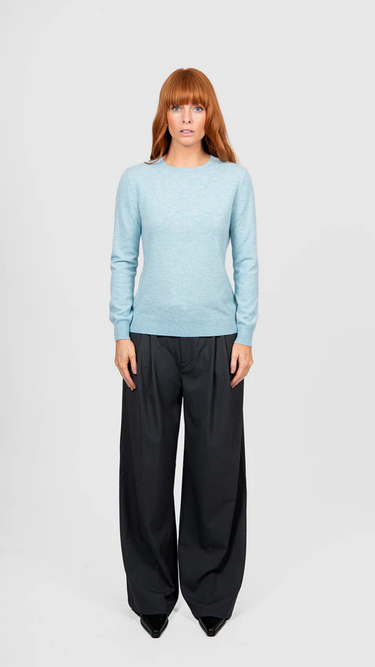 Bridge & Lord : Chloe Crew Neck Pullover - Aquamarine
