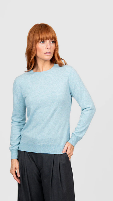 Bridge & Lord : Chloe Crew Neck Pullover - Aquamarine