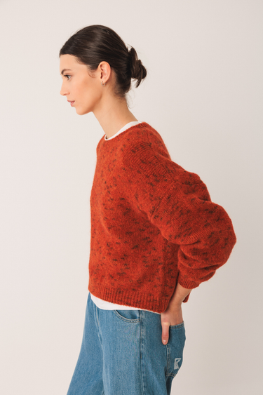 Indi & Cold: Mohair Crop Sweater - Terracotta