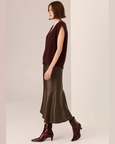 POL : Loren Cable Vest - Merlot