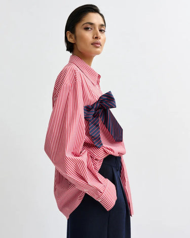 Essentiel Antwerp : Jiwi Shirt With Bowties - Red / White / Navy