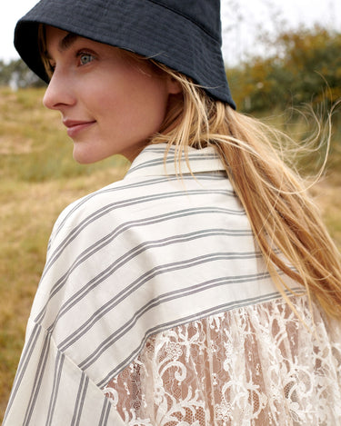 Summum : Striped Lace Mix Blouse