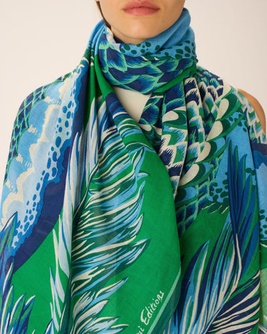 Inoui Editions : Scarf Croco 100 - Green (100 x 190 cm)