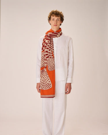 Inoui Editions : Scarf Vague 100 - Orange (100 x 190 cm)