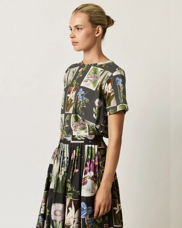 Nancybird : Apollo Tee - Charcoal Archive Floral