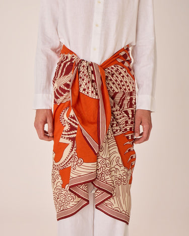 Inoui Editions : Scarf Vague 100 - Orange (100 x 190 cm)
