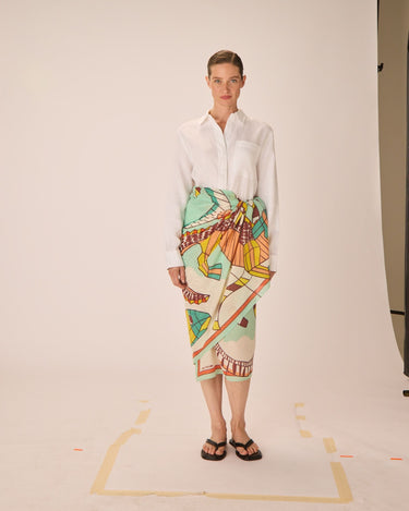 Inoui Editions : Scarf Cerfs Volant 100 - Turquoise (100 x 190 cm)