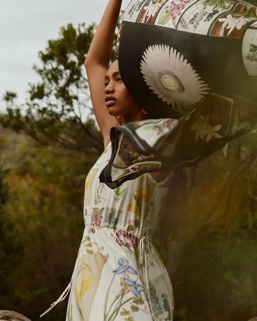 Nancybird : Silk Scarf - Charcoal Archive Floral