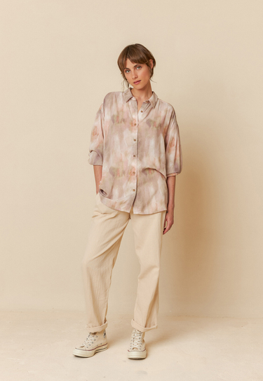 Indi & Cold : Oversize BoyFriend Shirt - Malva