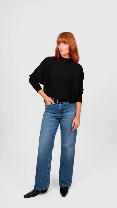 Bridge & Lord : Dolman 3/4 Sleeve Pullover - Black