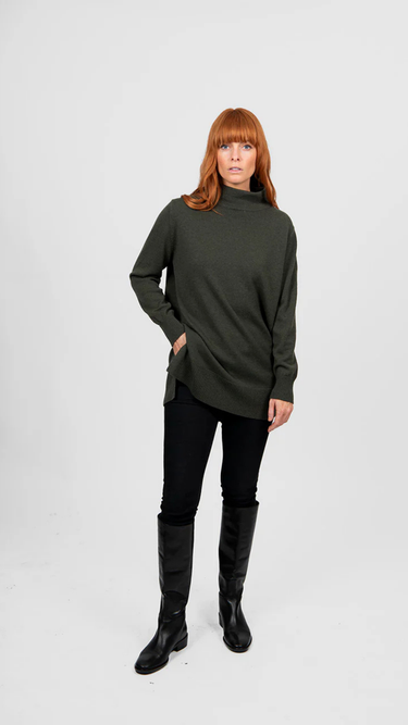 Bridge & Lord : Funnel Neck Tunic - Olive