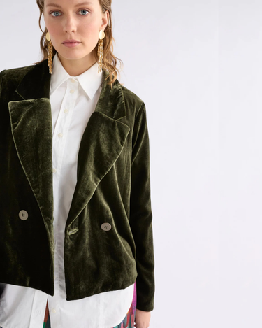 Elk The Label : Suuri Double Breasted Blazer  - Deep Olive