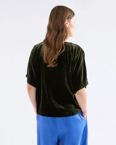Elk The Label : Suuri Gathered Top - Deep Olive