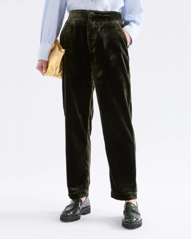 Elk The Label : Suuri Velvet Pant - Deep Olive