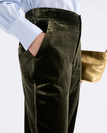 Elk The Label : Suuri Velvet Pant - Deep Olive