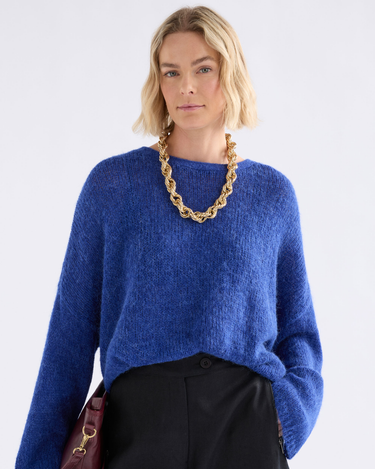 Elk The Label: Agna Sweater - Deep Colbalt