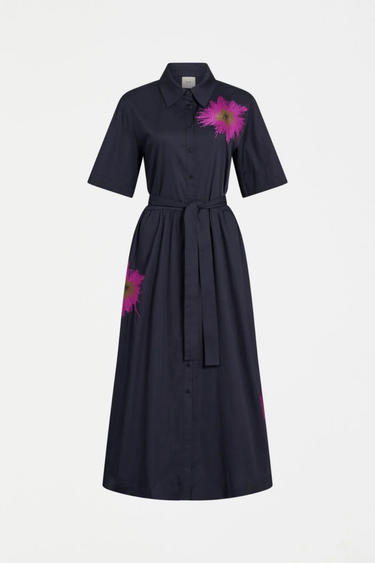Elk The Label: Eiren Shirt Dress - New Navy/Fuschia