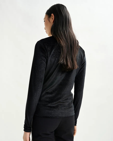 Essential Antwerp : Indienne Velvet Jersey Top - Black