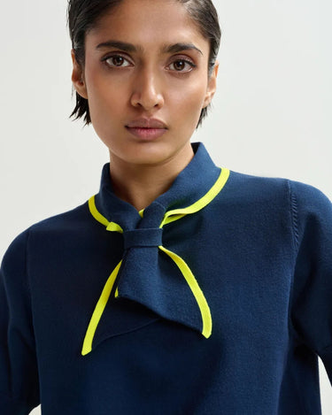 Essentiel Antwerp : Jonda Contrast Colour Polo - Yellow/Navy