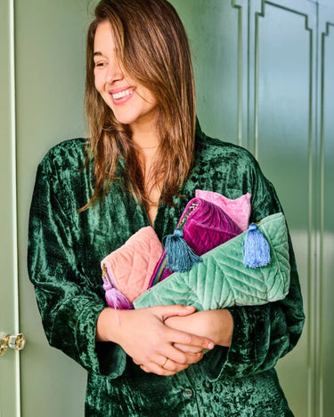 Kip & Co : Velvet Cosmetics Purse - Sherbet