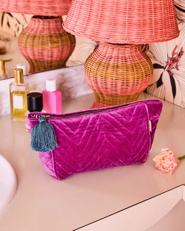 Kip & Co : Velvet Toiletry Bag - Wild Grape