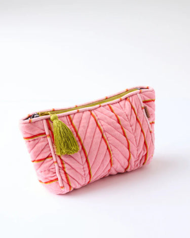 Kip & Co : Velvet Toiletry Bag - Wategos Soiree Stripe