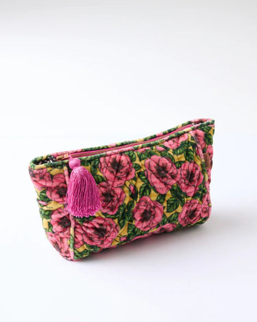 Kip & Co : Velvet Toiletry Bag - Golden Peony