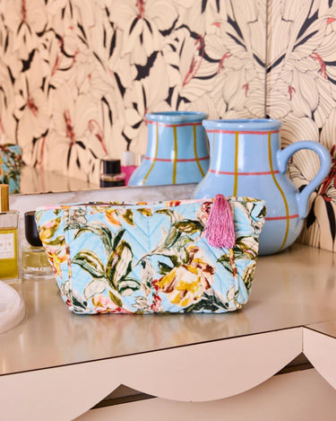 Kip & Co : Velvet Toiletry Bag - Somerset Blue Velvet