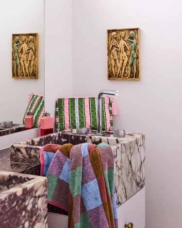 Kip & Co : Toiletry Purse - Cactus Stripe Quilted Cotton