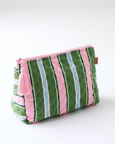 Kip & Co : Toiletry Purse - Cactus Stripe Quilted Cotton