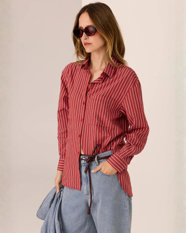 POL : Marlon Stripe Shirt - Red Stripe
