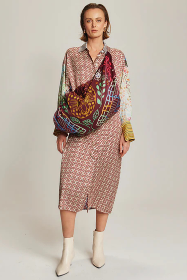 ME369: Athena Collar Button Up Dress - Shipibo