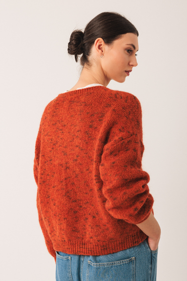 Indi & Cold:  Mohair Crop Sweater - Terracotta