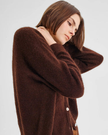 Morrison : Albi Knit Cardigan - Chocolate