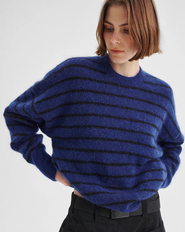 Morrison : Albi Knit Pullover - Cobalt Stripe