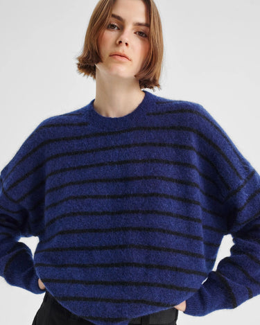 Morrison : Albi Knit Pullover - Cobalt Stripe