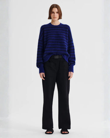 Morrison : Albi Knit Pullover - Cobalt Stripe