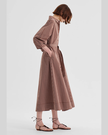 Morrison : McKenna Stripe Dress - Chocolate