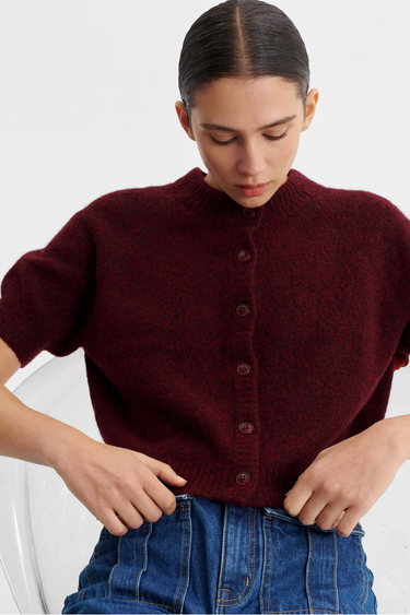 Morrison : Solenne Knit Cardigan - Eggplant