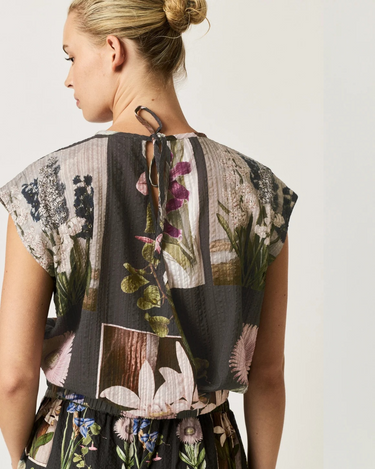 Nancybird :  Sabrina Top - Charcoal Archive Floral