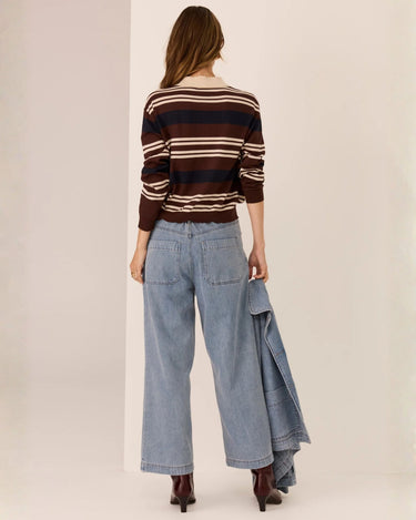 POL : Parrel Knit Polo -  Choc/Pebble/Ink