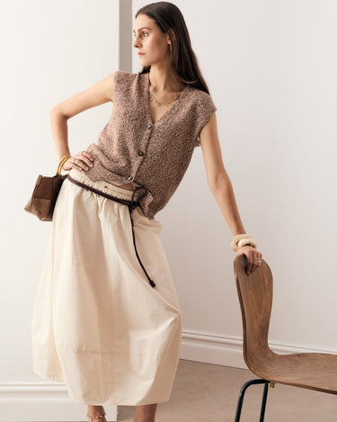 POL : Alma Bubble Skirt - Pebble