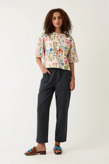 Nancybird: Tasmin Boxy Tee - Watercolour collage