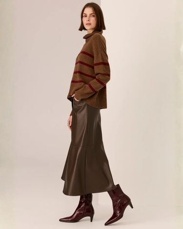 POL : Astor Stripe Knit - Toffee / Wine