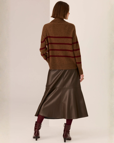 POL : Astor Stripe Knit - Toffee / Wine